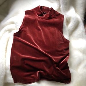JCrew velvet sleeveless mock neck